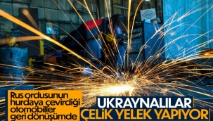 Ukrayna'da araç hurdalarından çelik yelek yapılıyor 