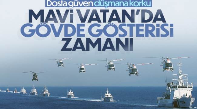 Mavi Vatan 2022 Tatbikatı 3 denizde devam ediyor