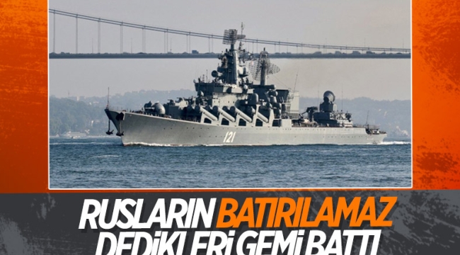 Rusya'nın batmaz gözüyle baktığı "Moskova" kruvazörü battı 