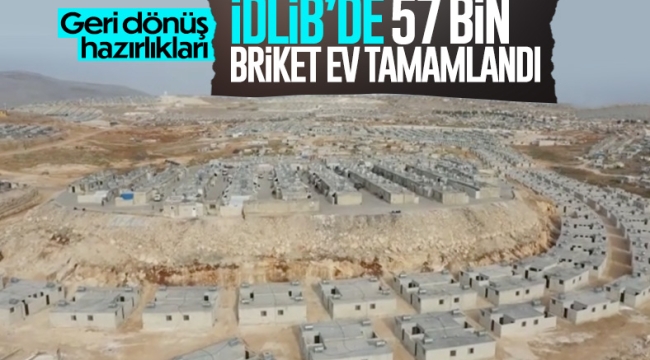 İdlib'de inşa edilen briket evler sahiplerine teslim edildi 