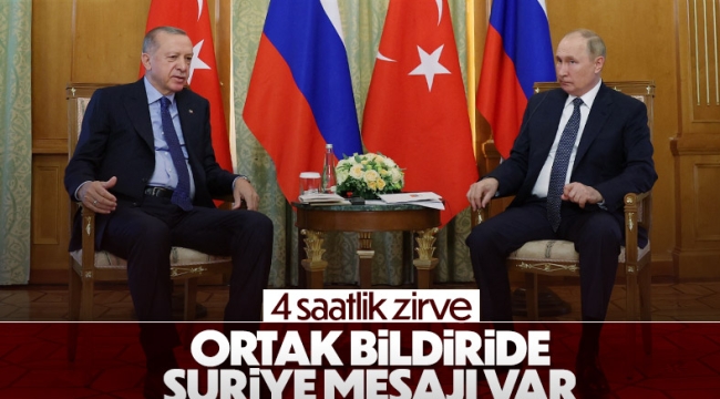 Erdoğan-Putin Zirvesi sonrası ortak bildiri