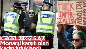 Edinburgh'da 'Monarşiyi kaldır' tabelası tutan kadın tutuklandı