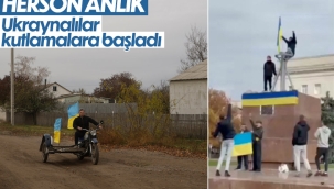 Ukraynalılar, ordularının Herson'a girişini kutladı