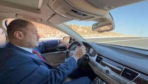 Başkan Gülpınar direksiyona geçti, şehir hastanesi yolunu test etti