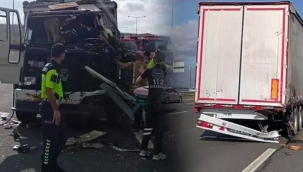 Kuzey Marmara Otoyolu'nda kamyonet TIR'a çarptı!