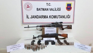 Batman'da uzun namlulu silah ve mühimmat ele geçirildi