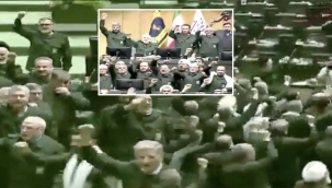 İran Meclisi orduya döndü! Devrim Muhafızları kıyafetleriyle "ABD'ye ölüm" sloganları kamerada