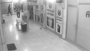Mardin'de iş yerinden elektrikli süpürge hırsızlığı kamerada
