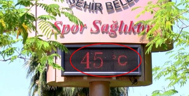 Adana'da termometreler 45 dereceyi gösterdi