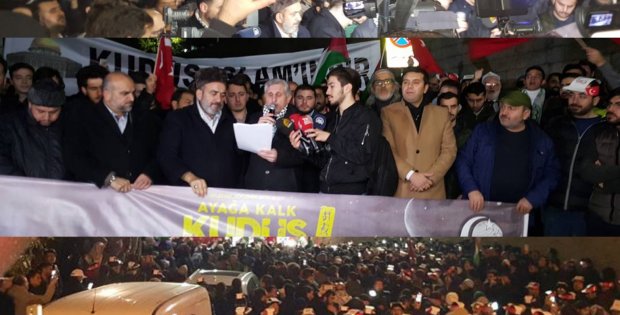 AGD Küstah ABD ve İtrail i ABD Konsolosluğu önünde Binlerce kişi ile telin Etti