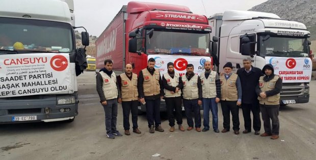 Anadolu Gençlik Derneği ve Cansuyu Yardımlaşma Derneği Haleplilere 4 tır yardım malzemesi gönderdi.