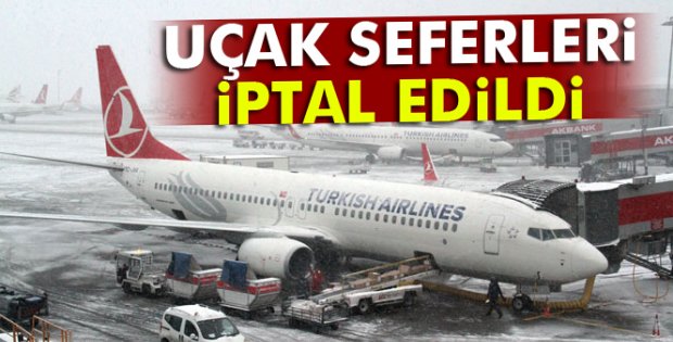 Atatürk Havalimanı'nda uçuşlara 'kar' önlemi