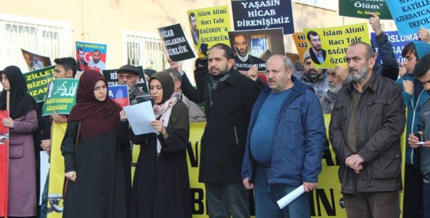 Azerbeycan daki tutuklularla dayanışma eylemi yapıldı