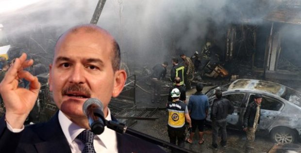 Bakan Soylu: Afrin'deki terör saldırısı hain terör örgütü PKK'nın yanına kalmayacak
