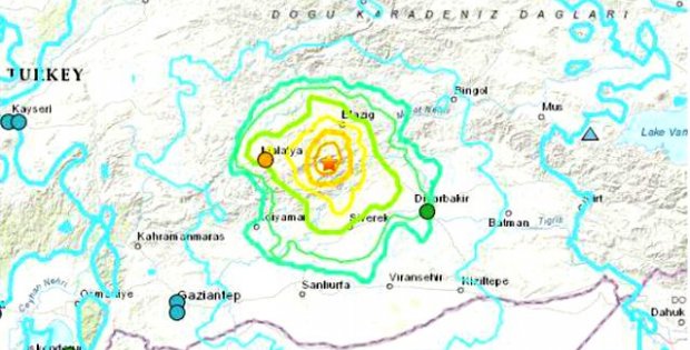 Elazığ'daki deprem sonrası ABD'den korkutan harita!