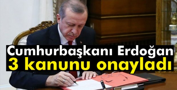 Erdoğan, 3 kanunu onayladı