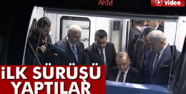 Erdoğan ve Başbakan Yıldırım, Keçiören Metrosu'nun ilk sürüşünü yaptı