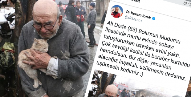 Evinin Yanmasından Çok Kedisine Üzülen Koca Yürekli Ali dede Kızılay dan Sana Mesaj Var