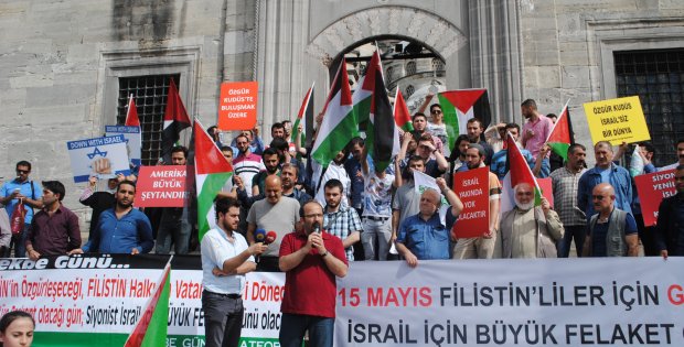 Filistin'e Geri Dönüş Platformu, İstanbul'da İsrail'in kuruluşunu protesto etti