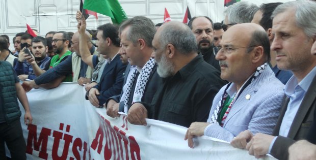 İstiklal Caddesi'nde ABD ve İsrail protestosu