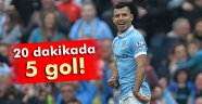Agüero'dan 20 dakikada 5 gol