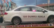 AK Parti sloganı yazılı otomobilin plakası sahte çıktı