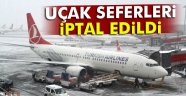 Atatürk Havalimanı'nda uçuşlara 'kar' önlemi