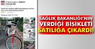 Bakanlığın ücretsiz verdiği bisikleti satılığa çıkardı