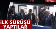 Erdoğan ve Başbakan Yıldırım, Keçiören Metrosu'nun ilk sürüşünü yaptı