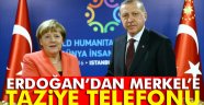 Erdoğan'dan Almanya Başbakanı Merkel'e taziye telefonu
