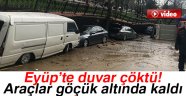 Eyüp'te park duvarı çöktü