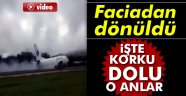 Faciadan dönüldü: Kargo uçağı gövde üzerine indi