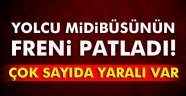 Freni patlayan yolcu midibüsü şarampole uçtu: 22 yaralı