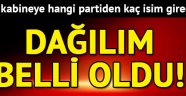 Kabine için partilerin dağılım oranı belli oldu