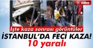 Kamyonet otobüsle çarpıştı: 10 yaralı