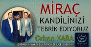 KARA dan Miraç kandili mesajı