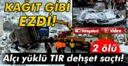 TIR otomobilin üzerine devrildi: 2 ölü