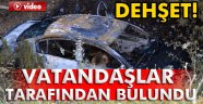 Yanan araçtan ceset çıktı